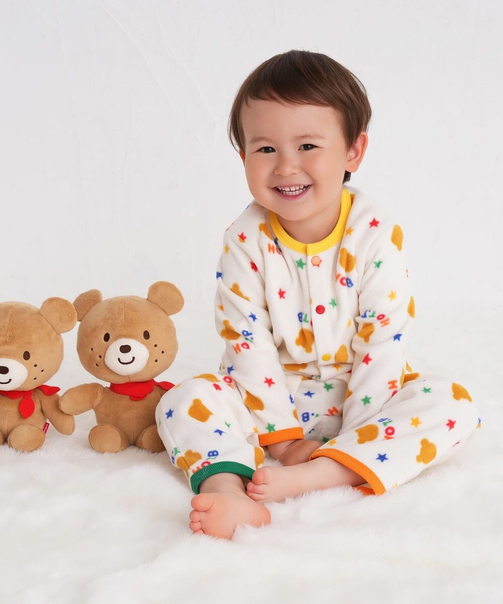 MIKI HOUSE HOT BISCUITS 【80-120cm】 カラフルパイピング フリース ルームウェア 