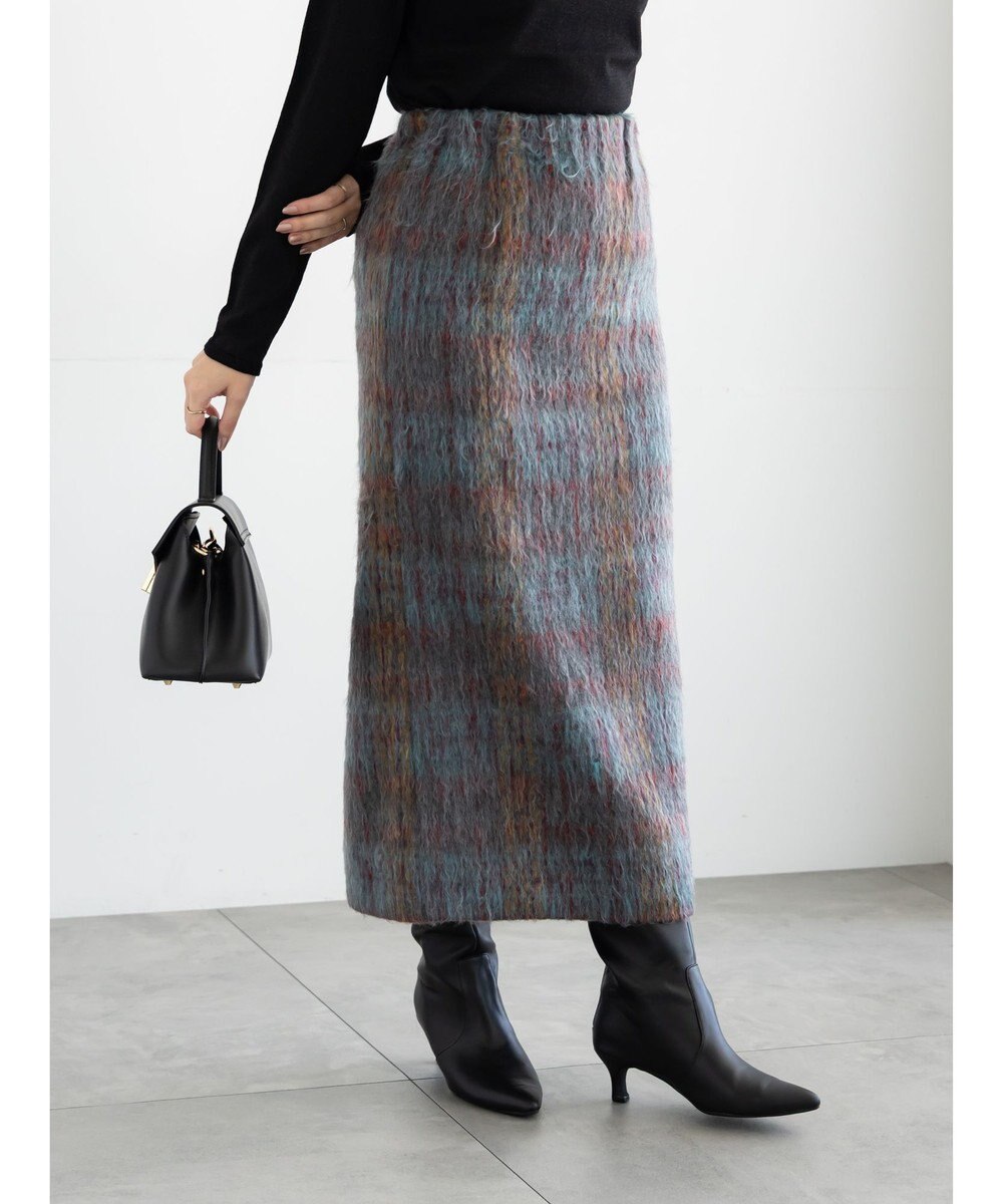 Te chichi シャギーチェックスカート 