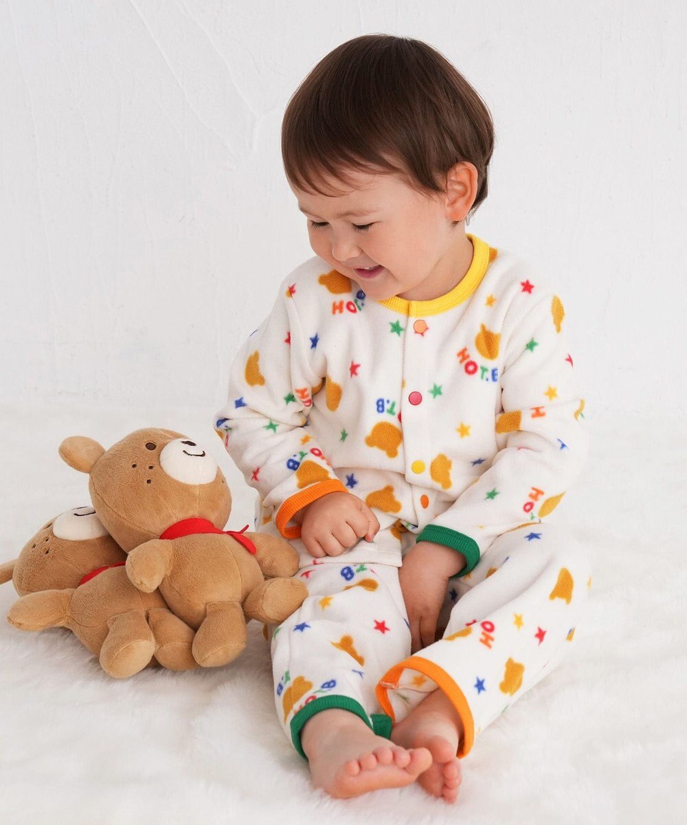 MIKI HOUSE HOT BISCUITS 【80-120cm】 カラフルパイピング フリース ルームウェア 