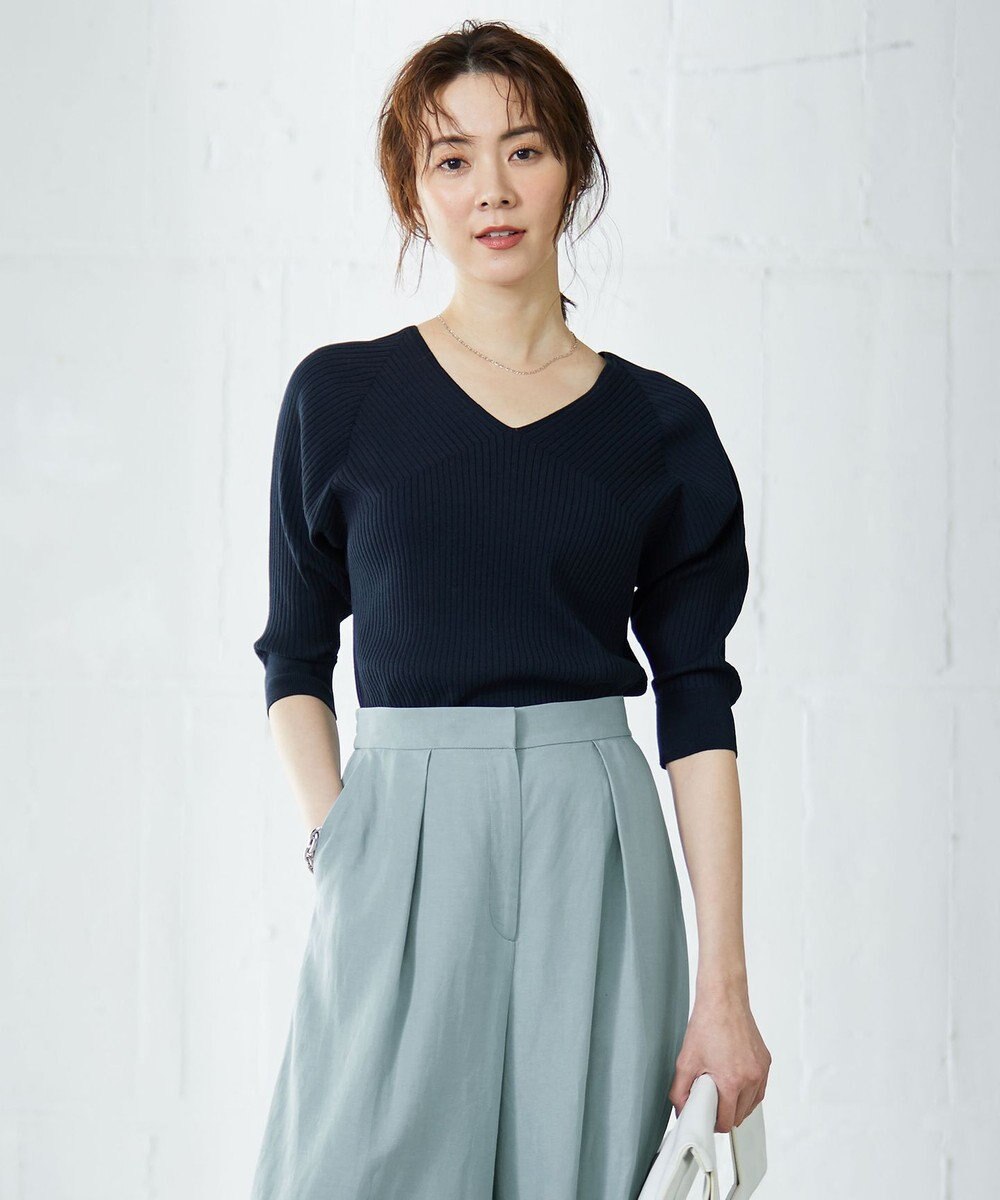 ICB 【洗える】コットンポリエステルリブ プルオーバー 