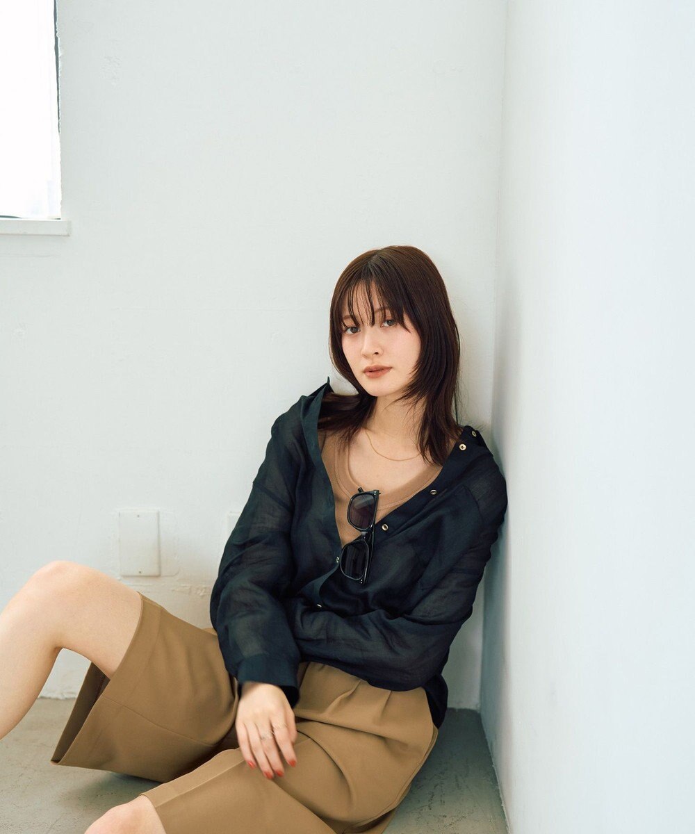 YECCA VECCA 3wayシアーリネンシャツ 