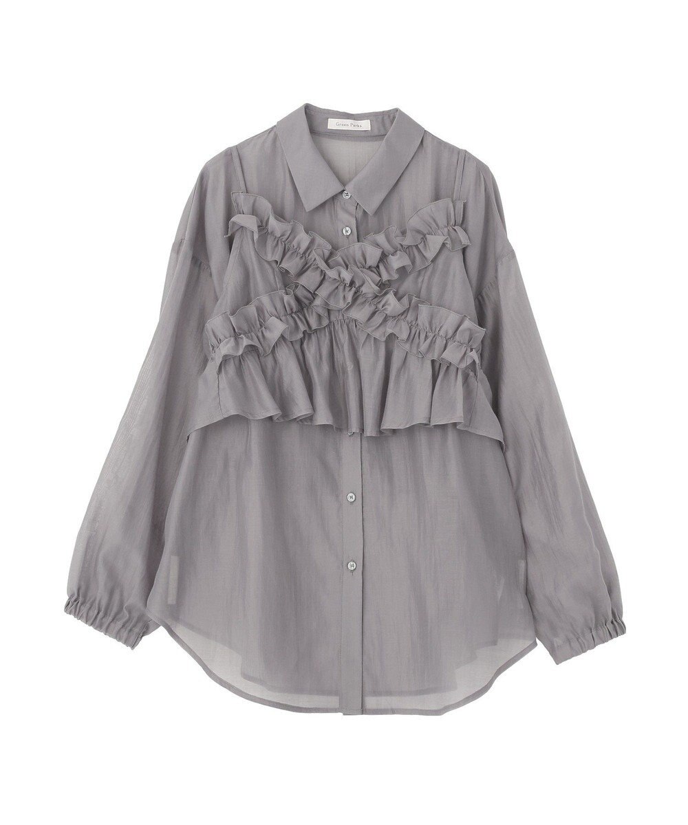 Green Parks 【WEB限定】ＳＥＴ２点フリルビスチェ＋シャツチュニックⅡ 