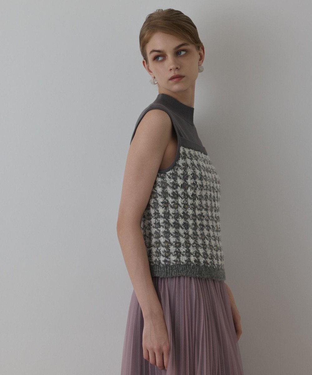 GRACE CONTINENTAL ツイードベアニットトップ 