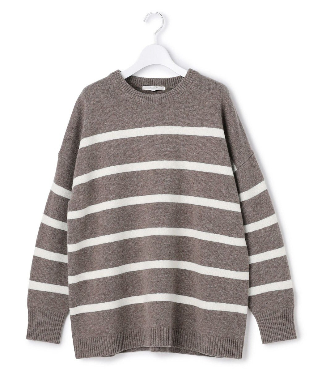 23区 S 【SLOW/一部店舗限定】ソフトウール ボーダー ニット 