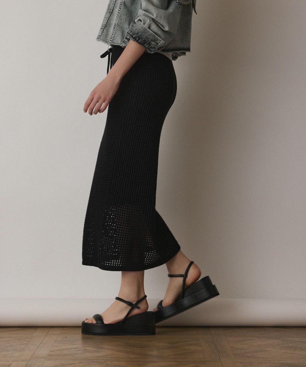 GRACE CONTINENTAL メッシュタイトニットスカート 