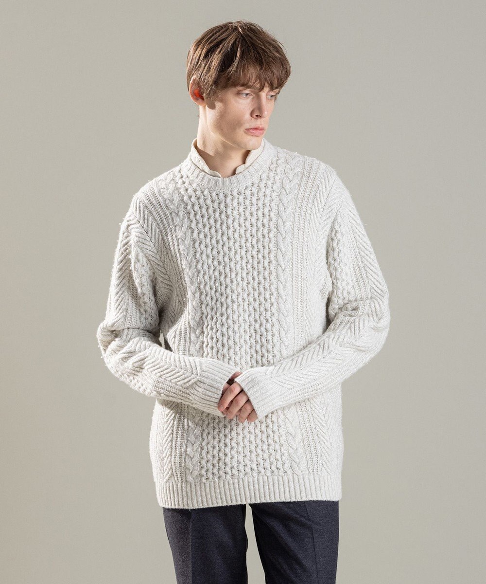 JOSEPH HOMME ヴィスコースメランジケーブル  クルーネック 