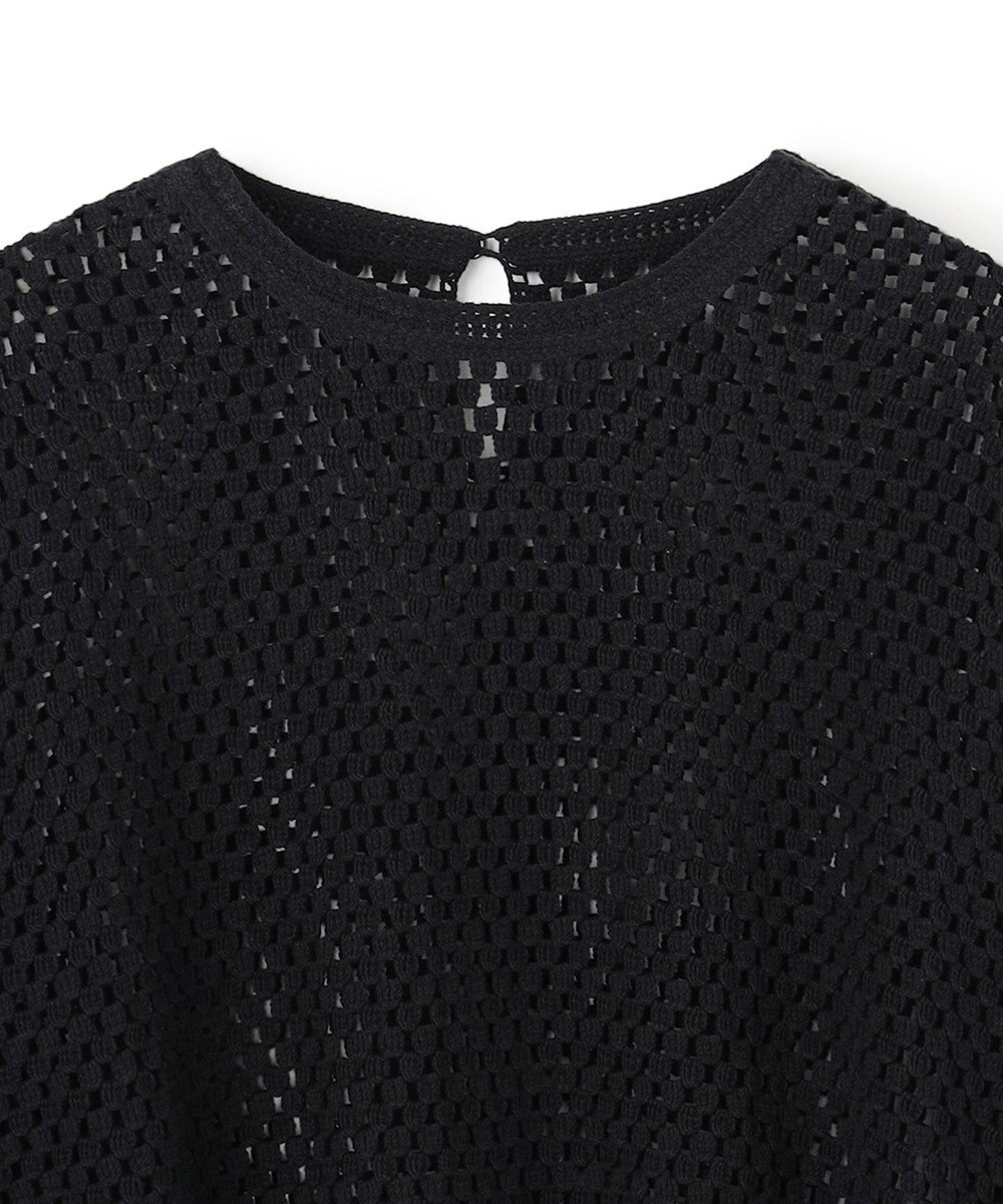 UNFILO L クロシェレースニット ハーフスリーブ プルオーバー 