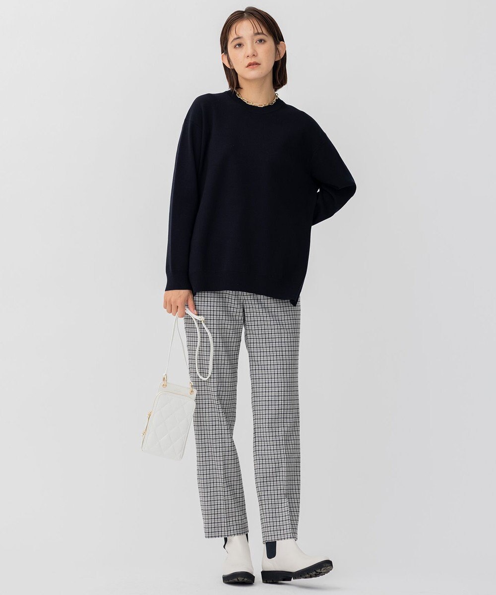 23区 【好評素材につき新型追加】ヴィスコースストレッチ クルーネック ニット 