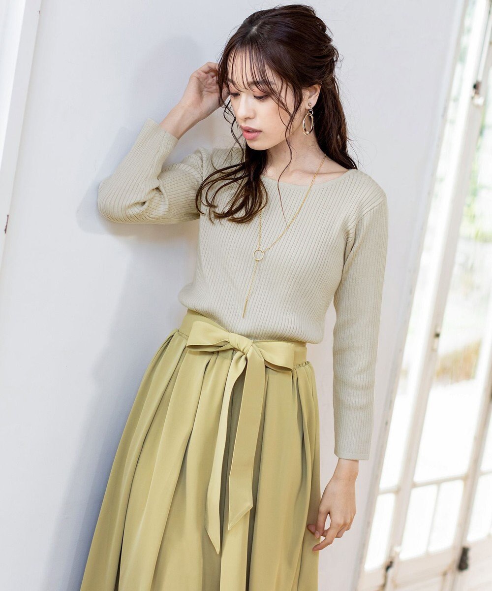 Tiaclasse 【日本製】キラキラ輝く石付きの大人カジュアルなフープ＆バーネックレス 