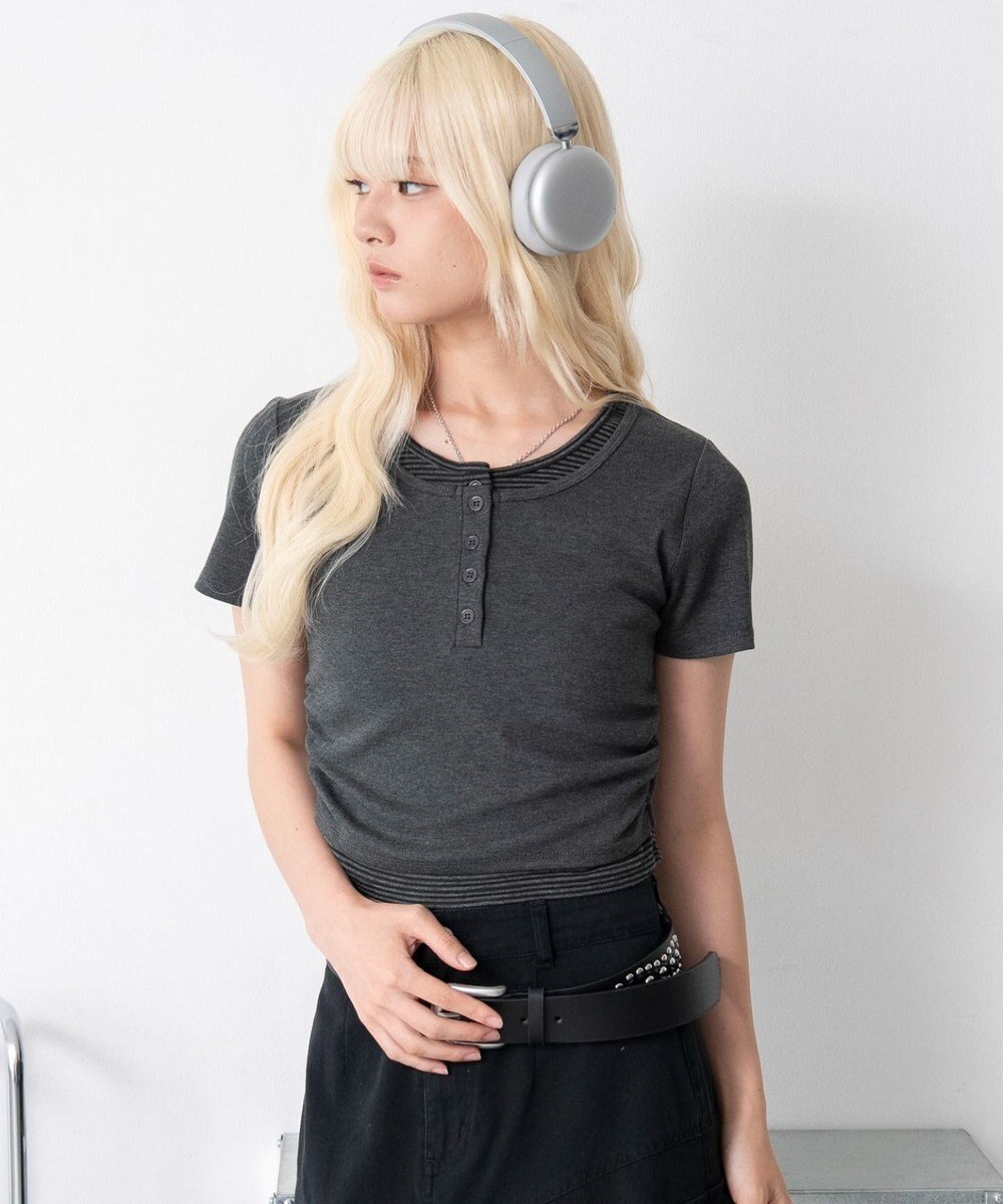 WEGO ヘンリーネックレイヤードT 