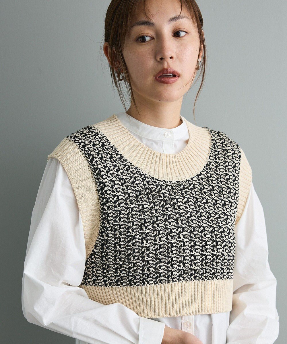 CRAFT STANDARD BOUTIQUE ジャガードショートニットベスト 