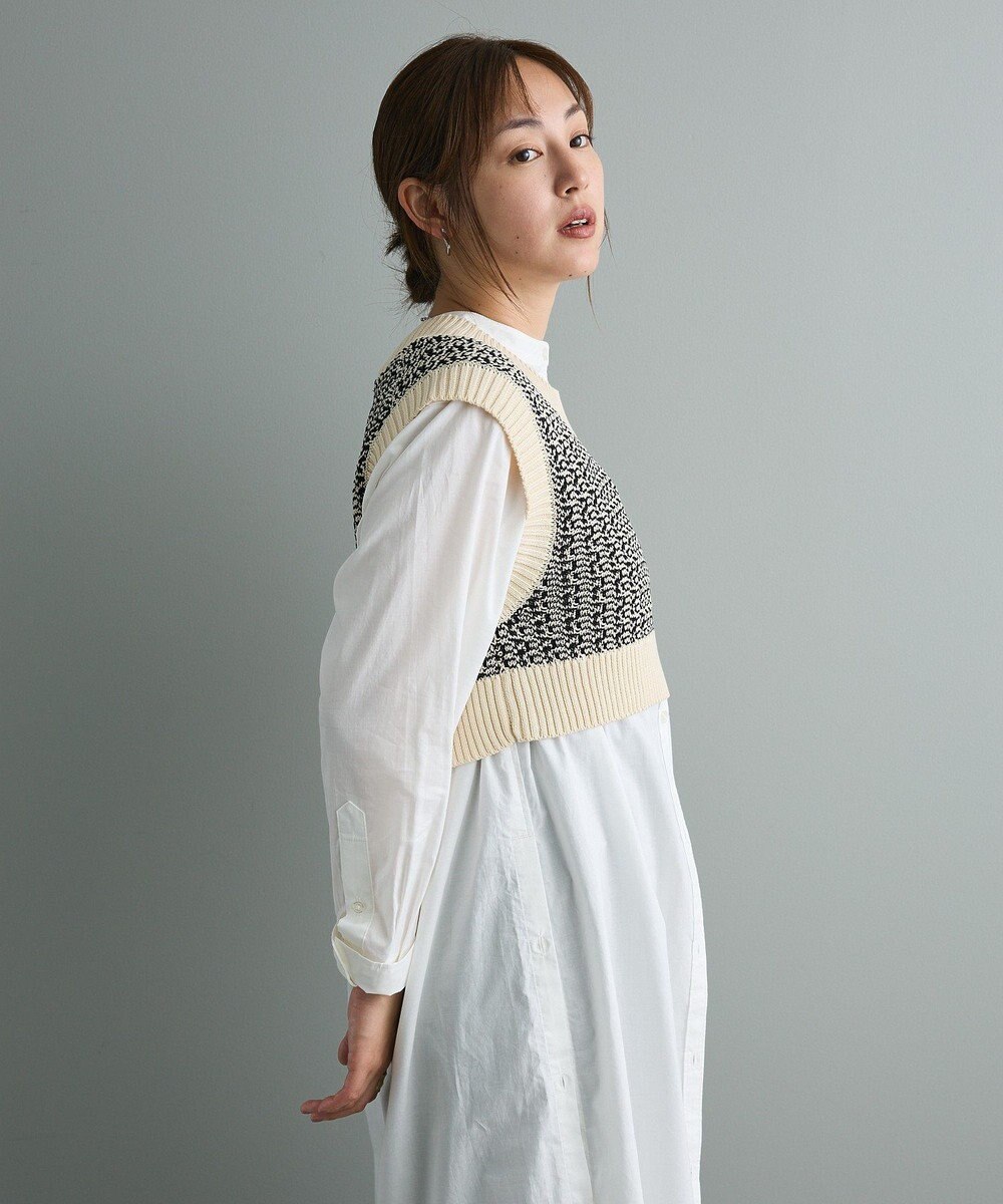 CRAFT STANDARD BOUTIQUE ジャガードショートニットベスト 