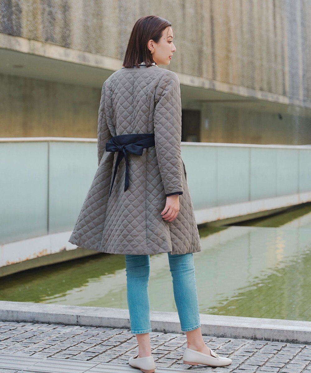 Tiaclasse ピーチスキン2wayキルティングロングコート 