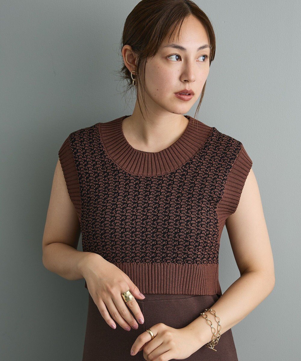 CRAFT STANDARD BOUTIQUE ジャガードショートニットベスト 