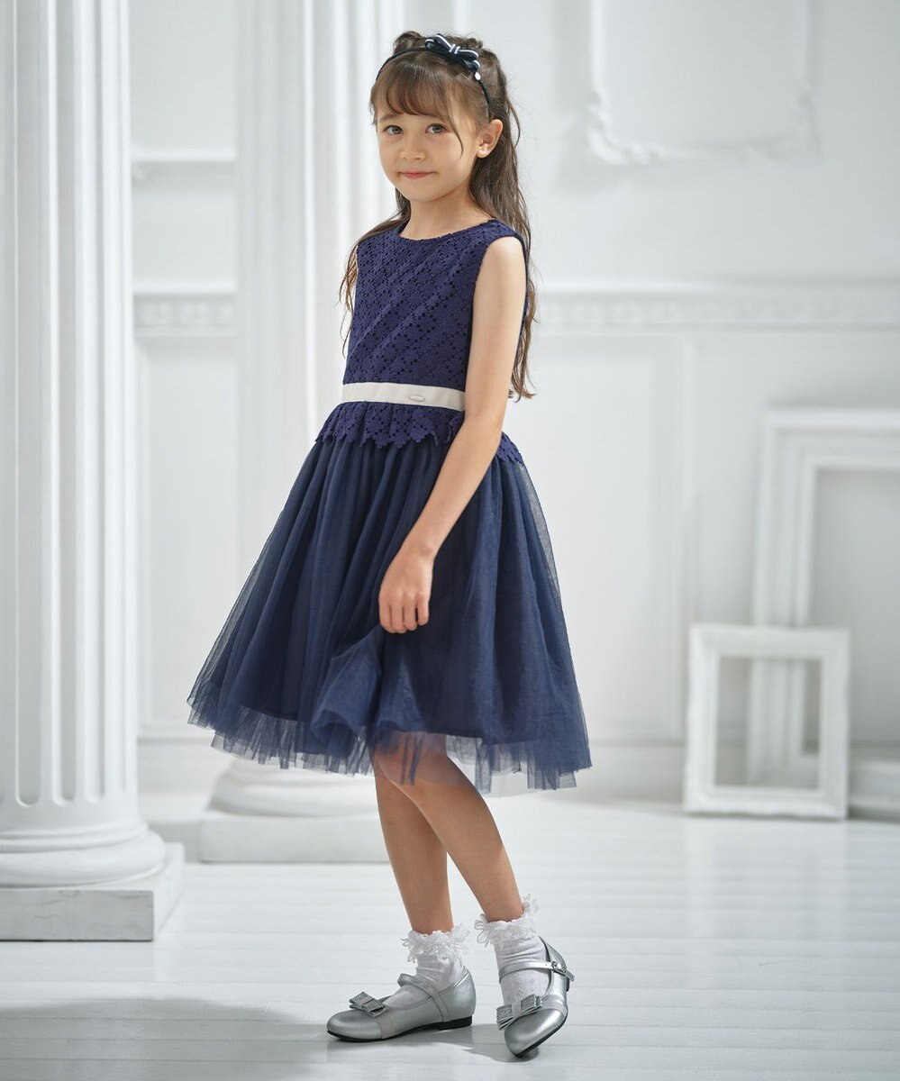 組曲 KIDS 【150-160㎝】フラワーレース ドレス 