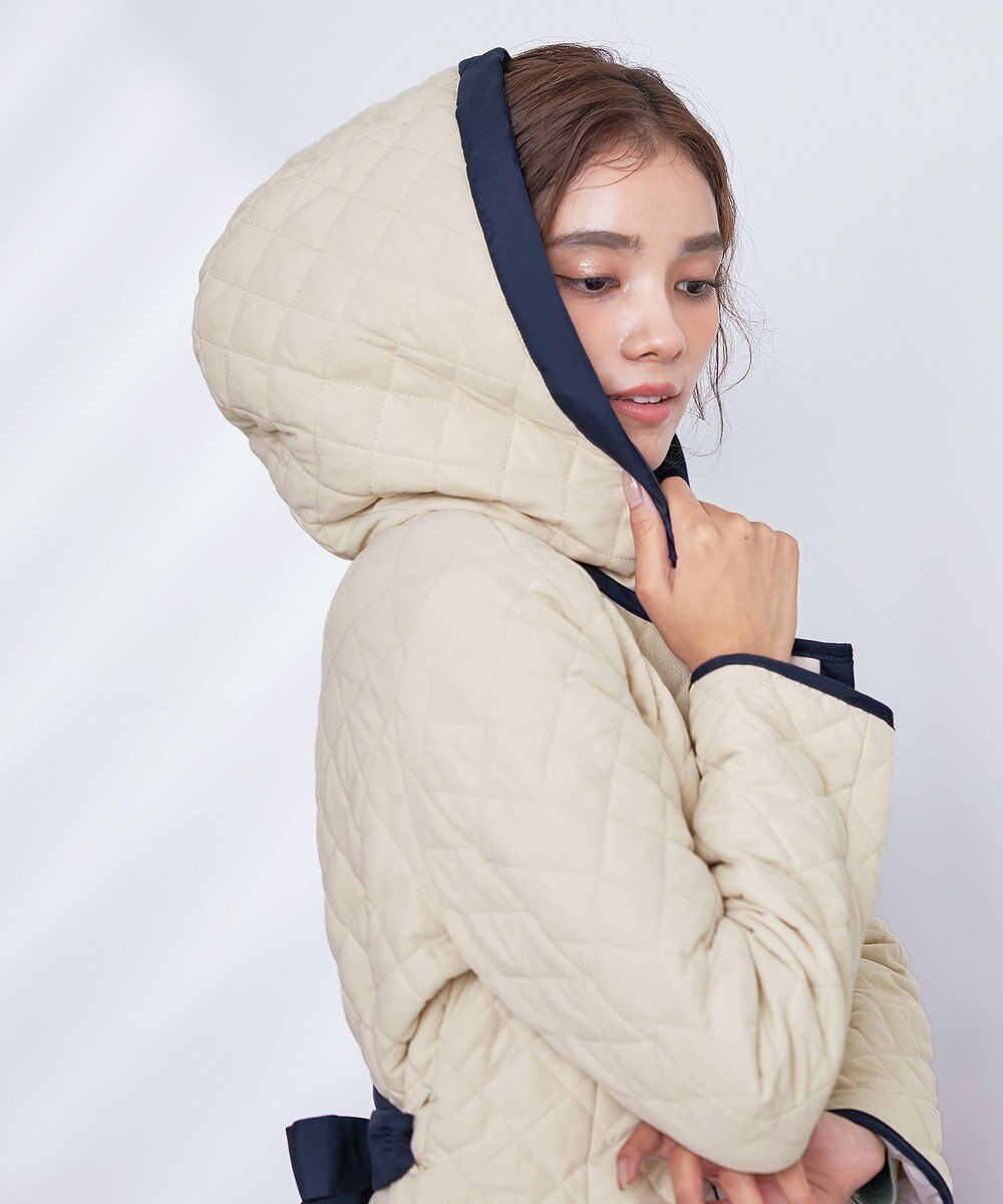 Tiaclasse ピーチスキン2wayキルティングロングコート 