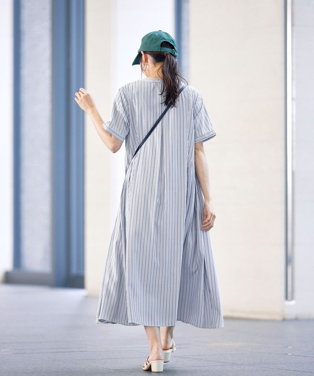 Tiaclasse L 【洗える】サイドタックスキッパーシャツワンピース 