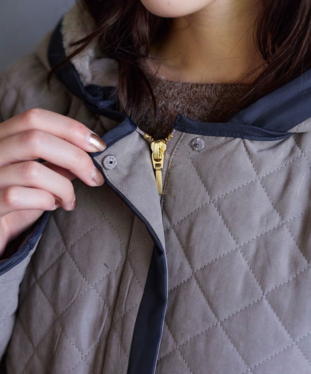 Tiaclasse ピーチスキン2wayキルティングロングコート 