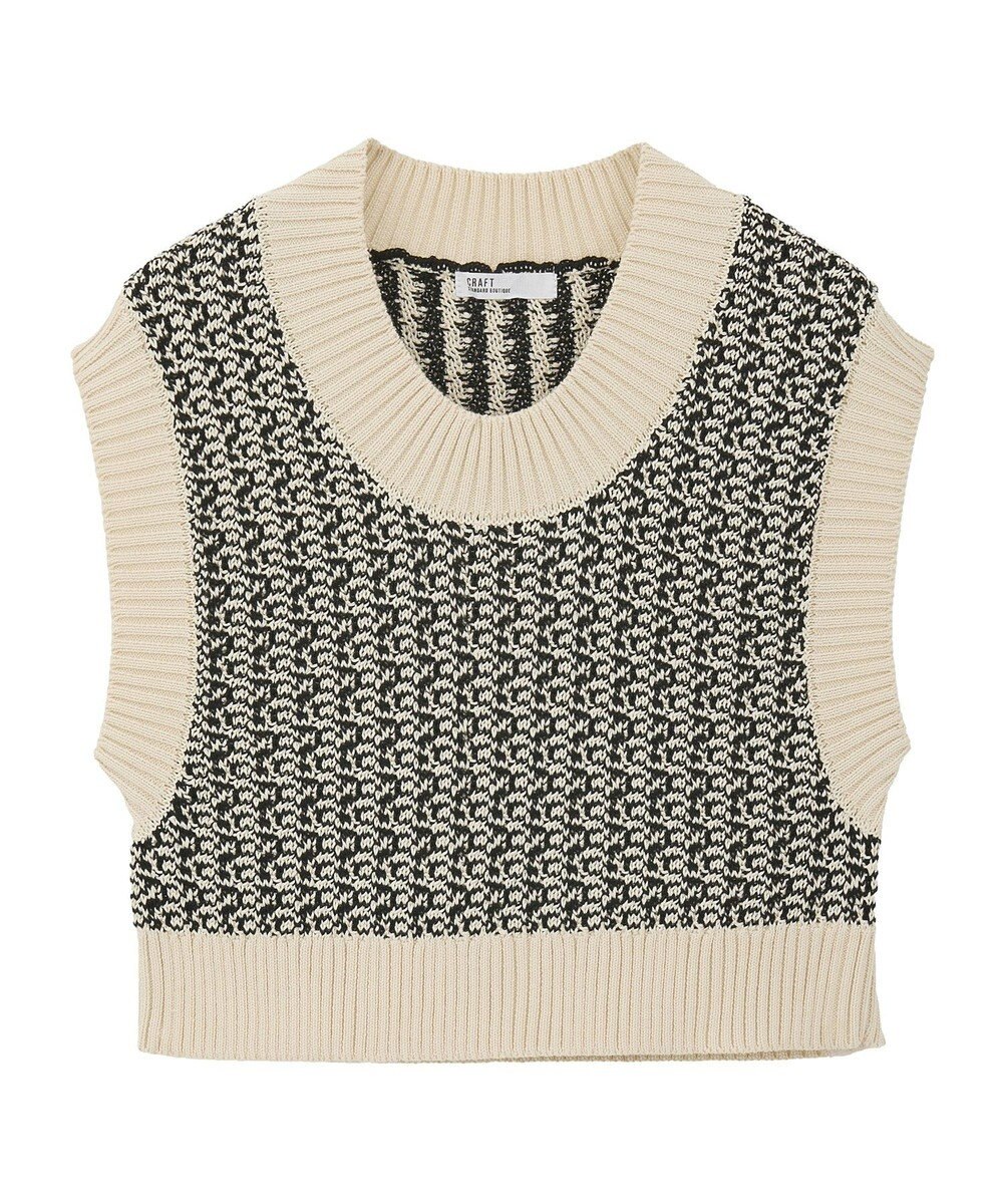 CRAFT STANDARD BOUTIQUE ジャガードショートニットベスト 