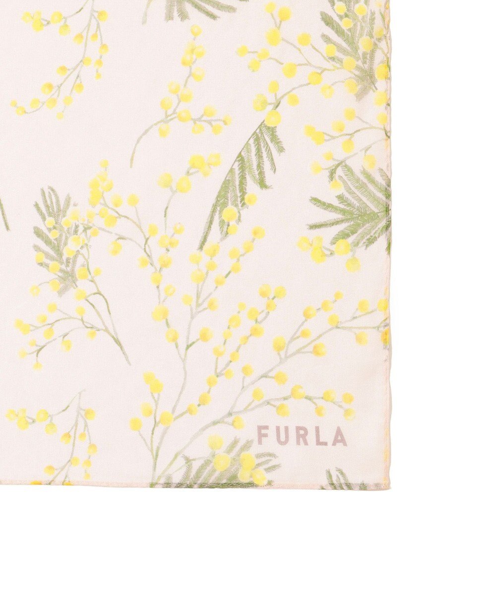 MOONBAT 【シルク100%】FURLA (フルラ) ミモザ シルクシフォンプリントスカーフ 150cm×35cm  手洗い可能 