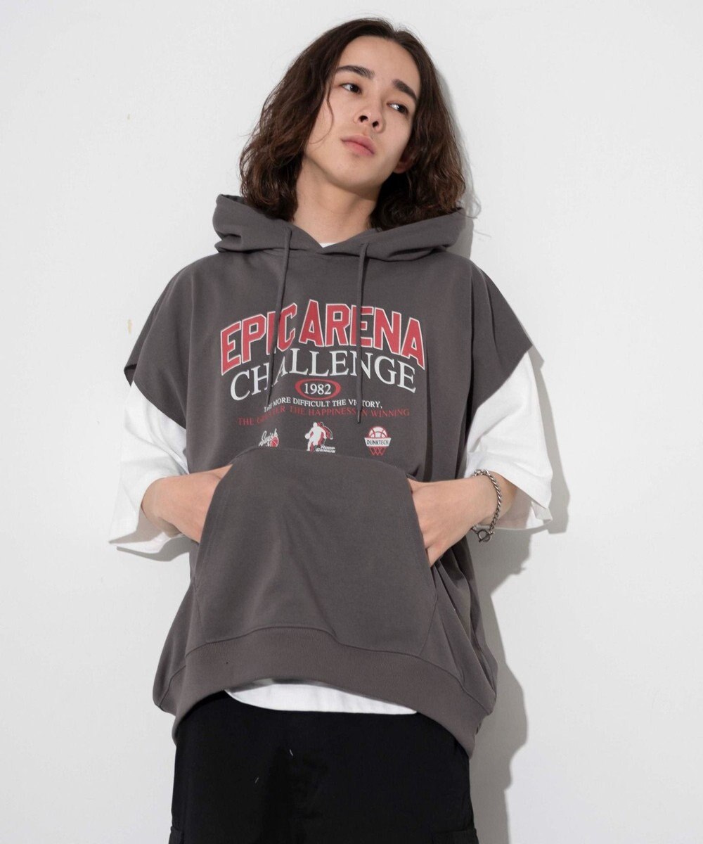 WEGO 【ユニセックス着用ITEM/手洗い可】ロゴノースリーブパーカー 