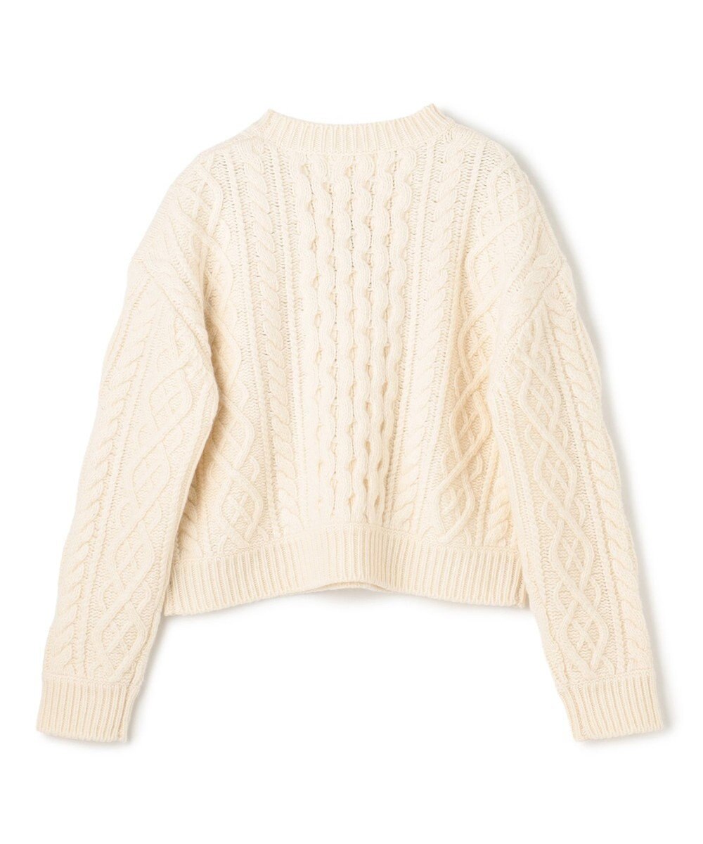 BEIGE， RULE / ウールカシミヤアラン編みクロップドニット 