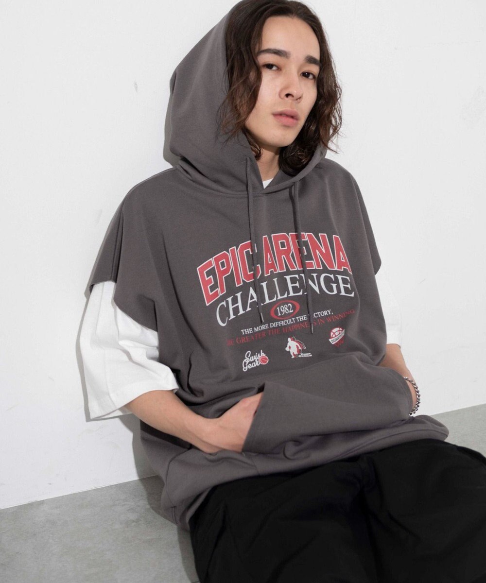 WEGO 【ユニセックス着用ITEM/手洗い可】ロゴノースリーブパーカー 