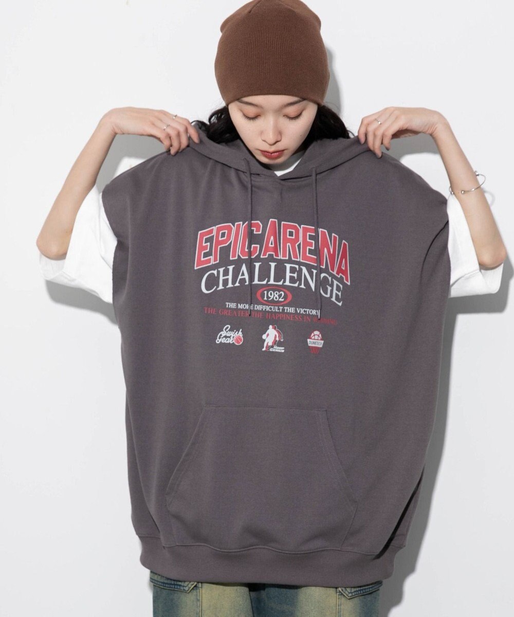 WEGO 【ユニセックス着用ITEM/手洗い可】ロゴノースリーブパーカー 