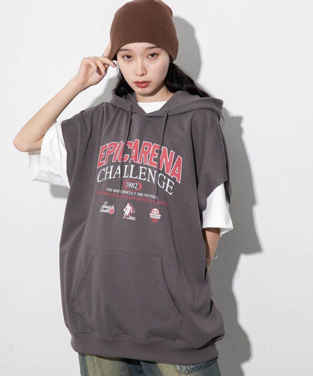 WEGO 【ユニセックス着用ITEM/手洗い可】ロゴノースリーブパーカー 