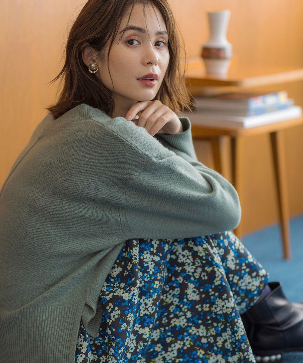 組曲 【8色展開・手洗い可】ウールカシミヤミックス Vネックニット 