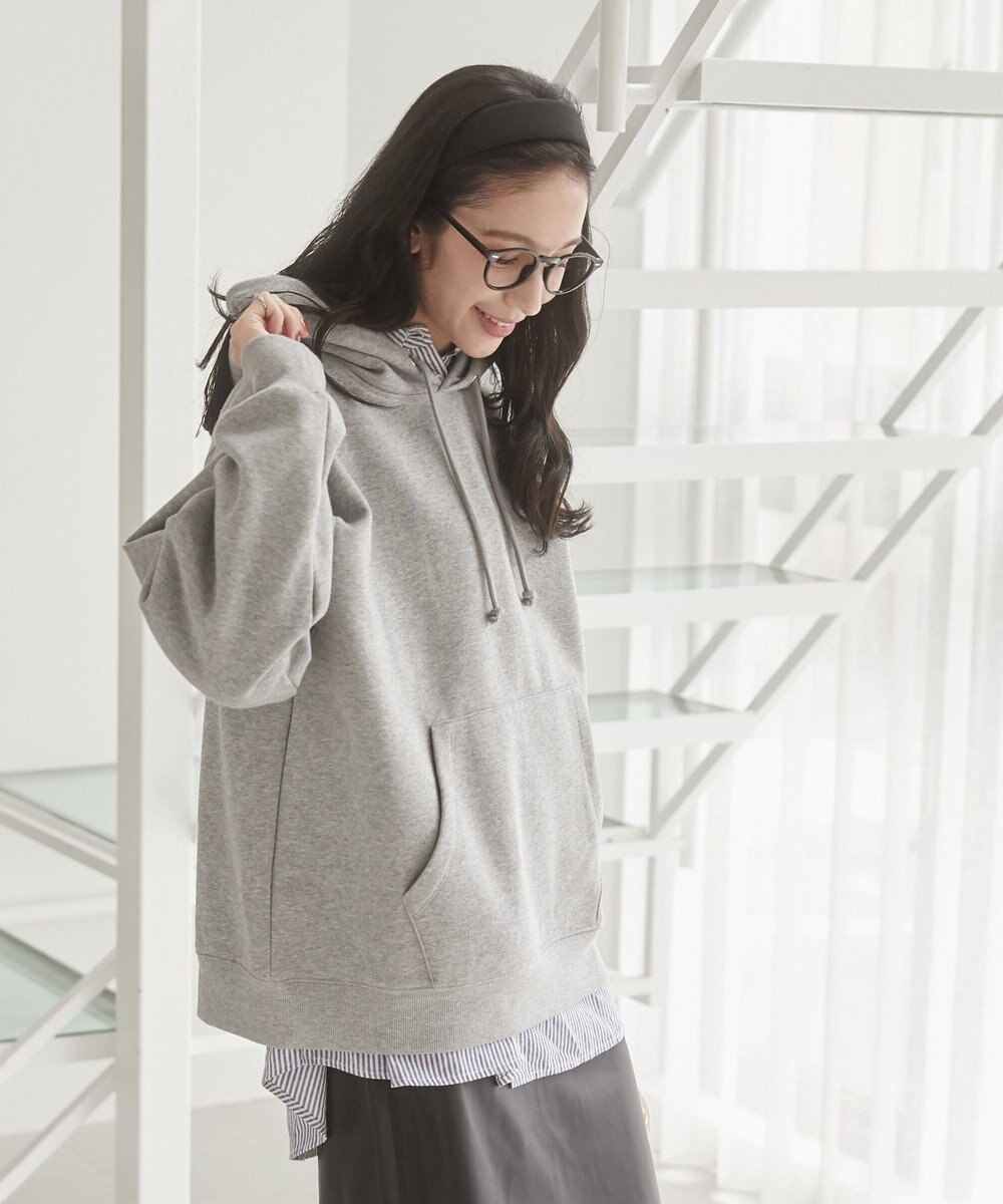 WEGO 【ユニセックス着用ITEM/裏起毛】リラックスフィットスウェットプルパーカー 