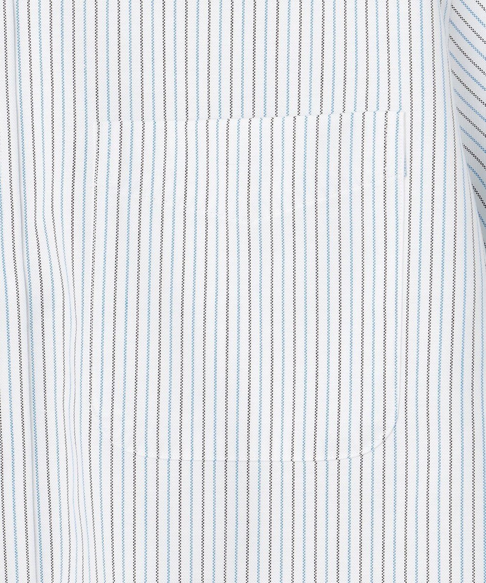 J.PRESS MEN 【PREMIUM PLEATS / 形態安定】ターコイズストライプ 半袖シャツ / B.D. 