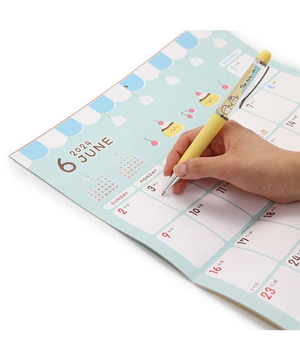 Mother garden しろたん 2024年 壁掛けカレンダー 《シロタン喫茶柄》 A4サイズ 