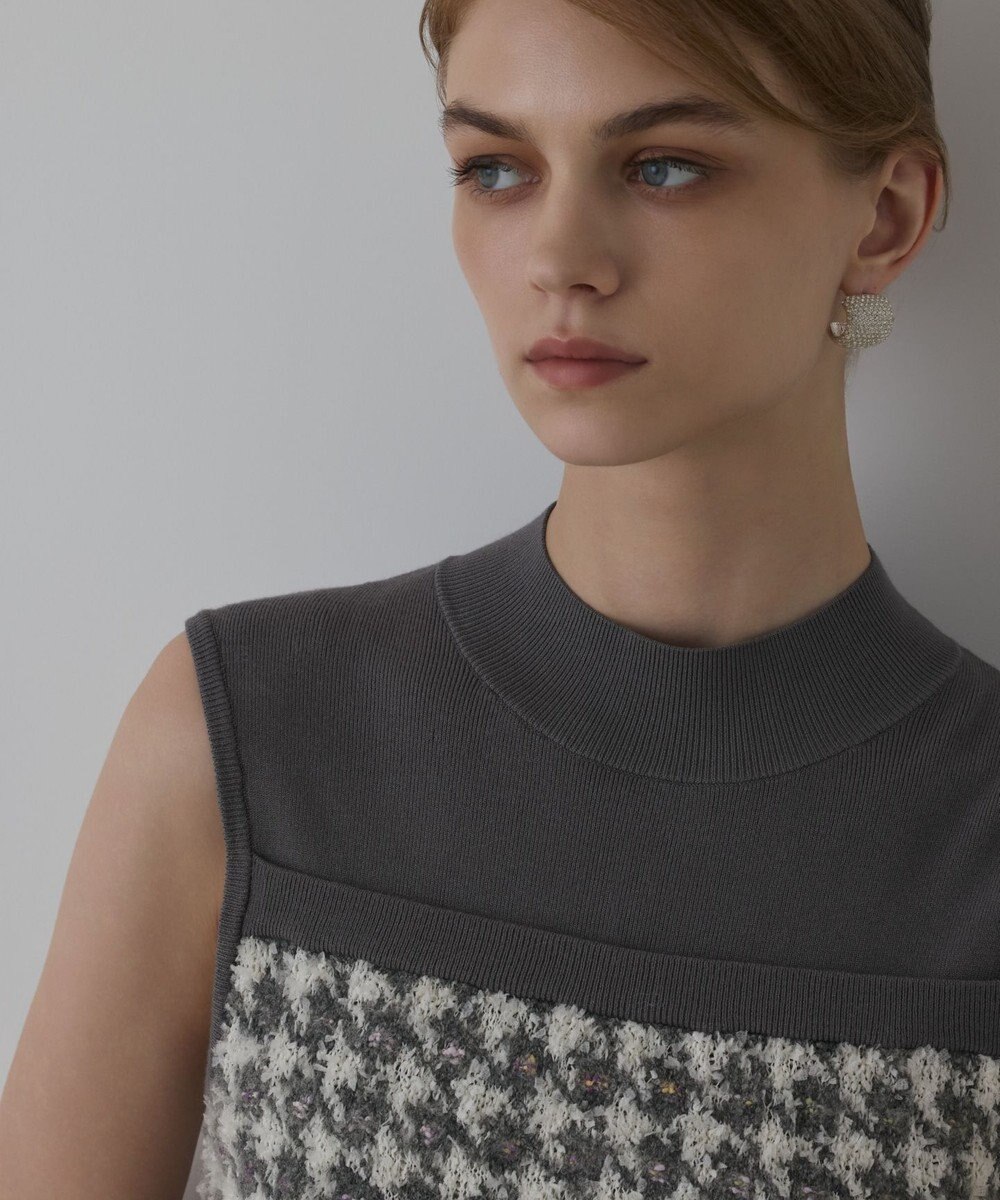 GRACE CONTINENTAL ツイードベアニットトップ 