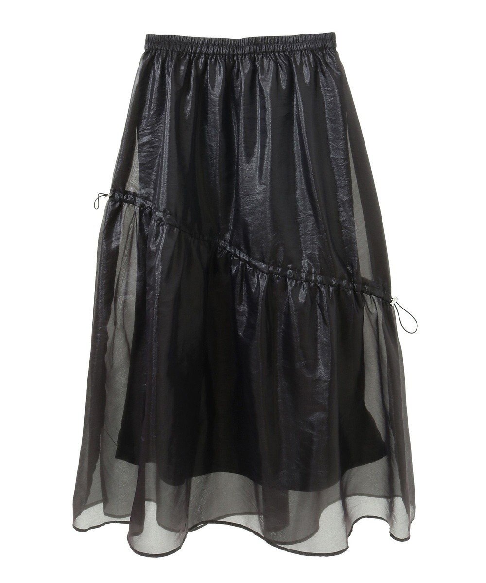 Green Parks シアーシャイニードロストティアードスカート 