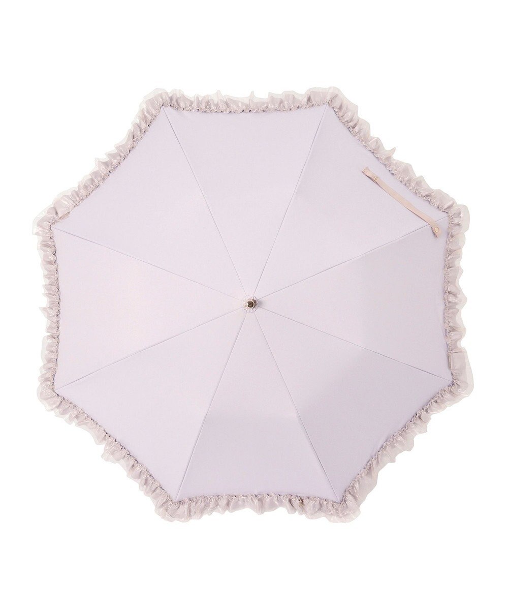 MOONBAT 【ランバン オン ブルー（LANVIN en Bleu）】晴雨兼用折りたたみ日傘　ビジュー付きオーガンジーフリル 