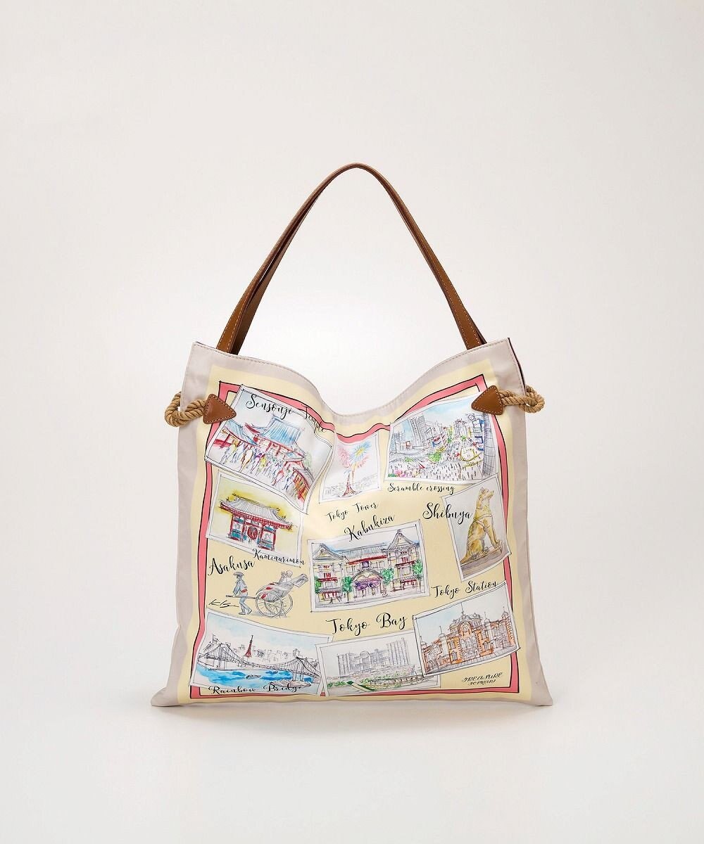 TOPKAPI 【TREASURE TOPKAPI】マイルドサテン スカーフ柄 トートバッグ スーベニアプリント 