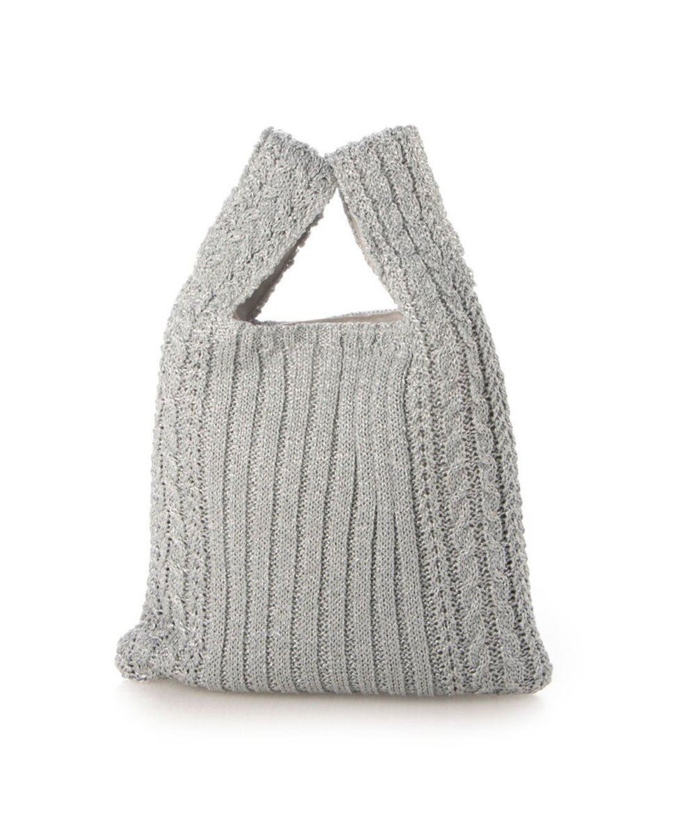 UNBILLION カシュカシュ cachecache / ケーブル編みラメショッパーミニトート 