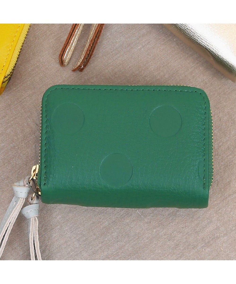 UNBILLION ペルケ perche / ドット型押し・ジャバラカードキーケース 