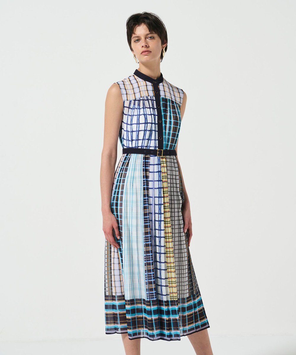 GRACE CONTINENTAL マルチチェックワンピース 