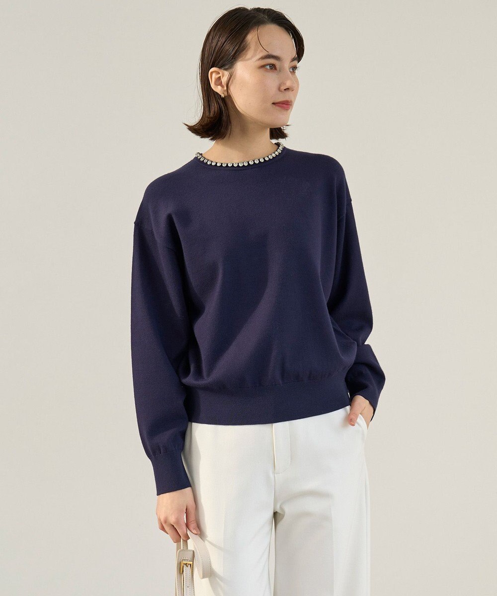 UNFILO ネックビジュー ニット 