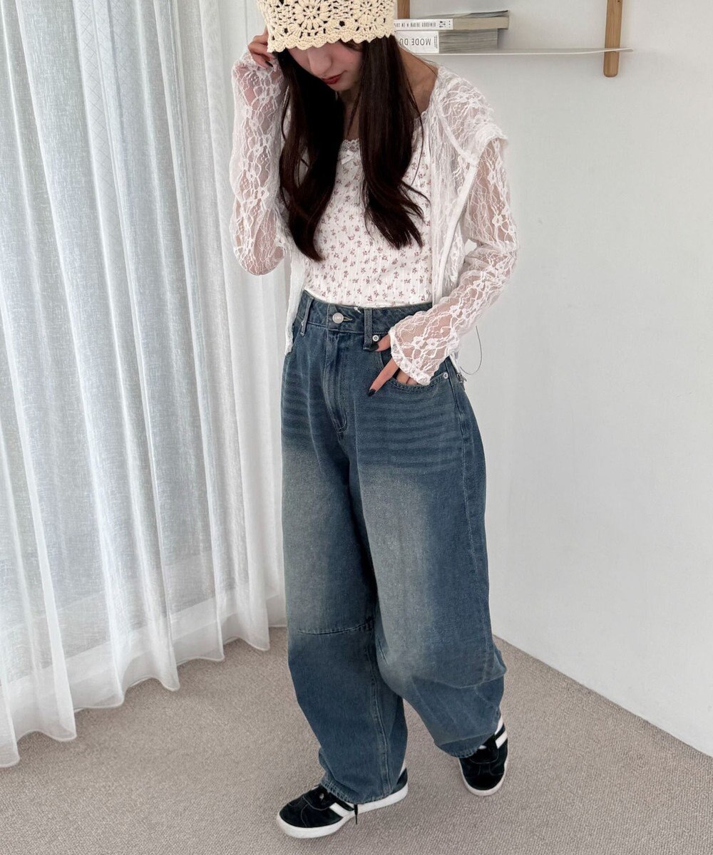 WEGO サマーデニムバレルレッグパンツ 