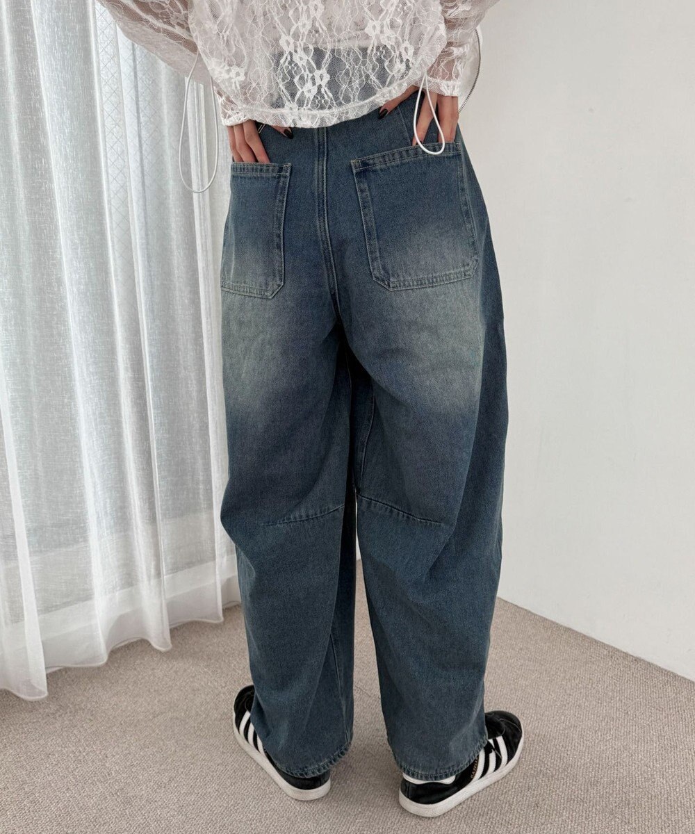 WEGO サマーデニムバレルレッグパンツ 