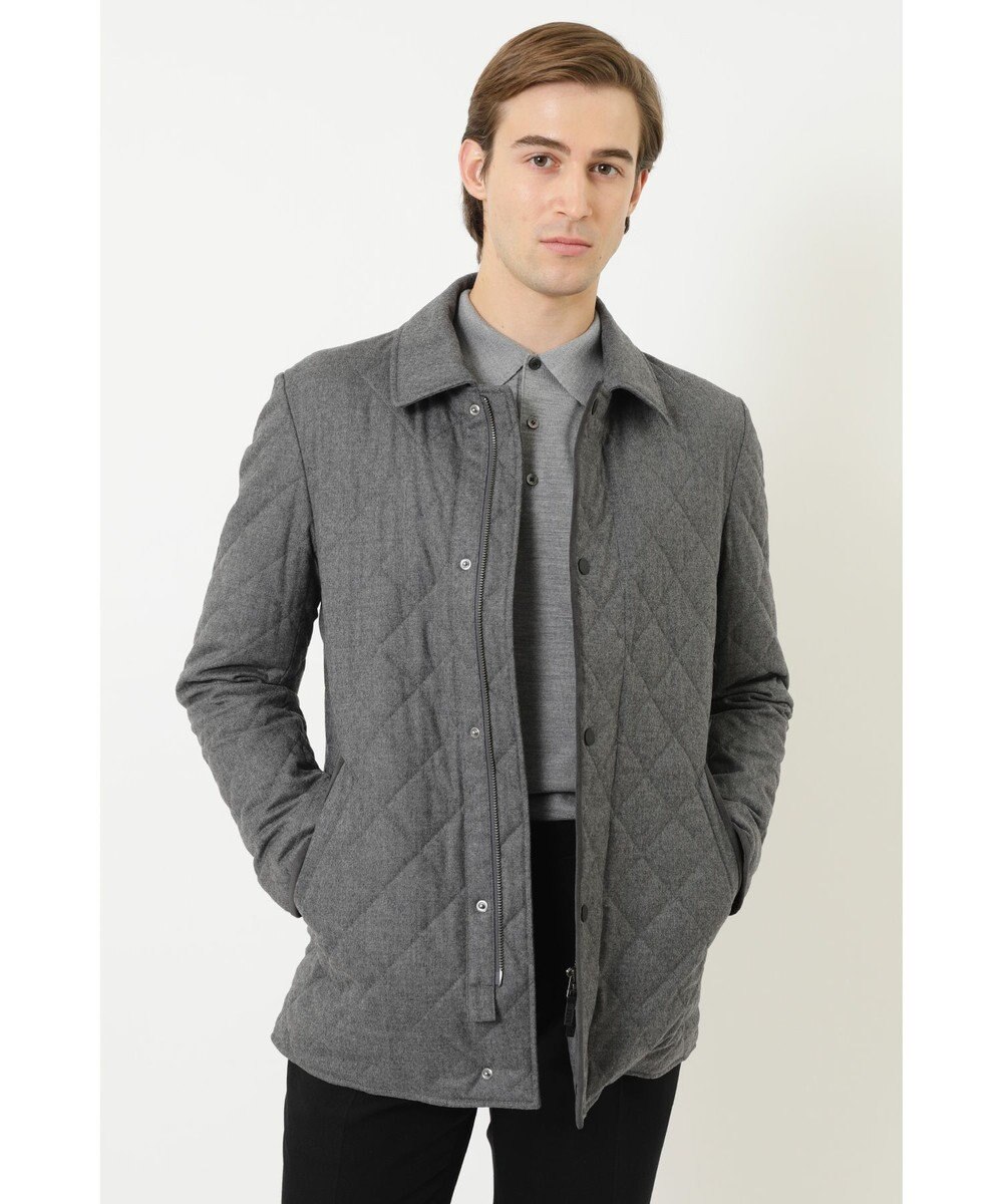 DAKS ウールフラノステンカラージャケット 