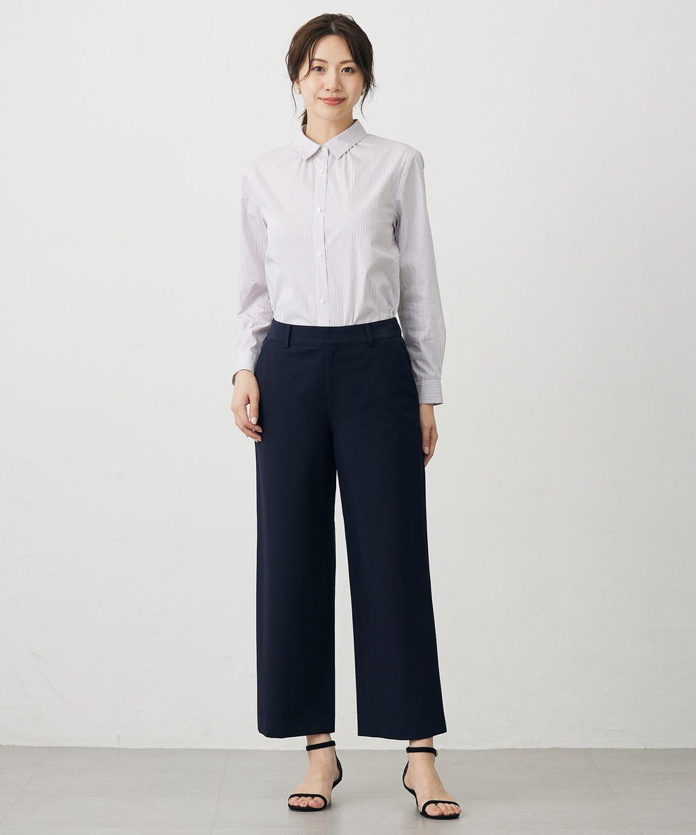 J.PRESS LADIES L 【洗える】T/Rアルガンシルク ワイド パンツ 