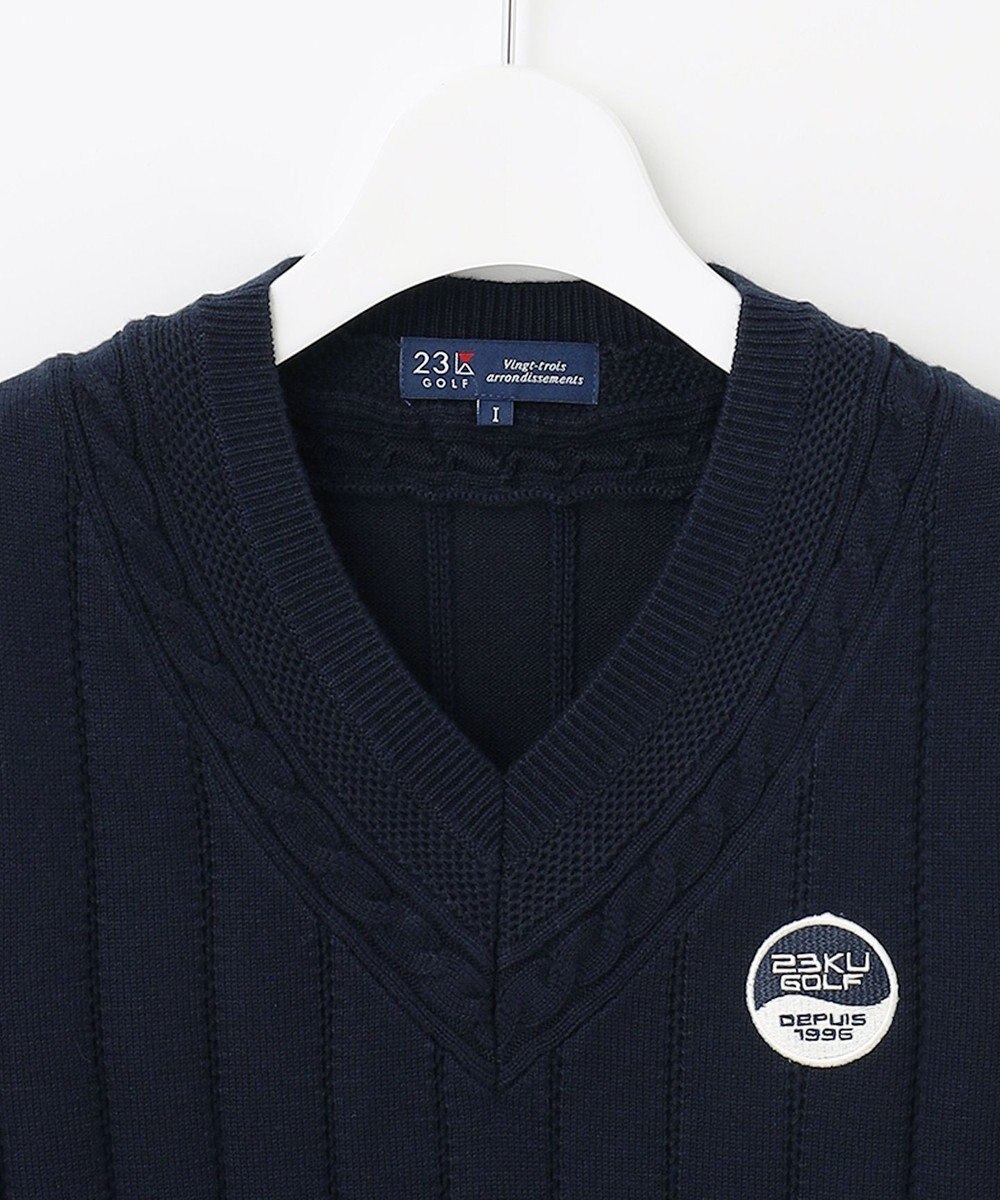 23区GOLF 【WOMEN】コットンアクリル ニットベスト 