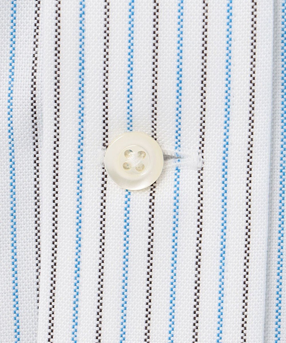 J.PRESS MEN 【PREMIUM PLEATS / 形態安定】ターコイズストライプ 半袖シャツ / B.D. 