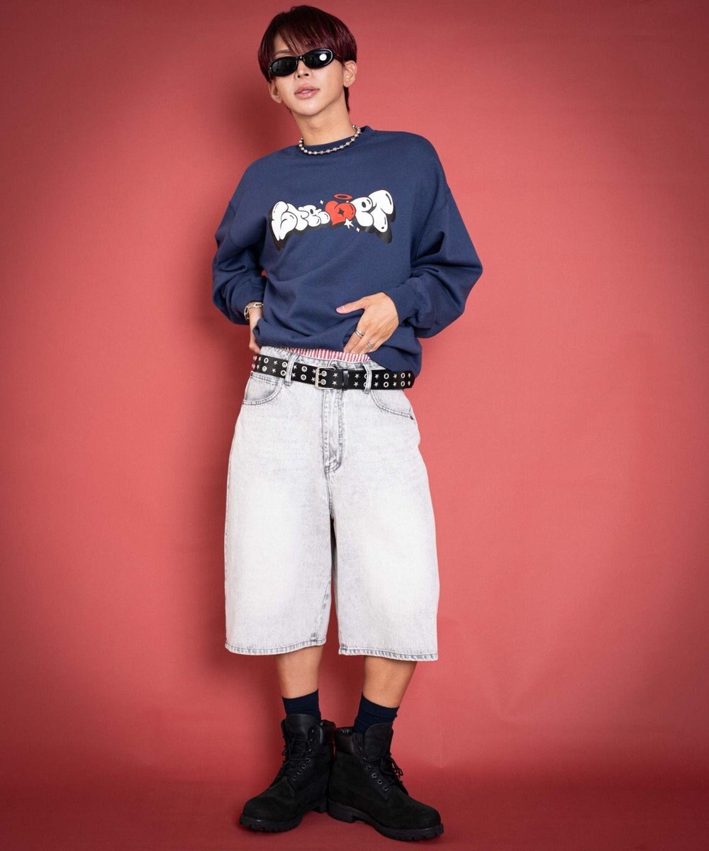 WEGO 【ユニセックス着用ITEM/MLサイズ展開】ハートモチーフプルオーバー 