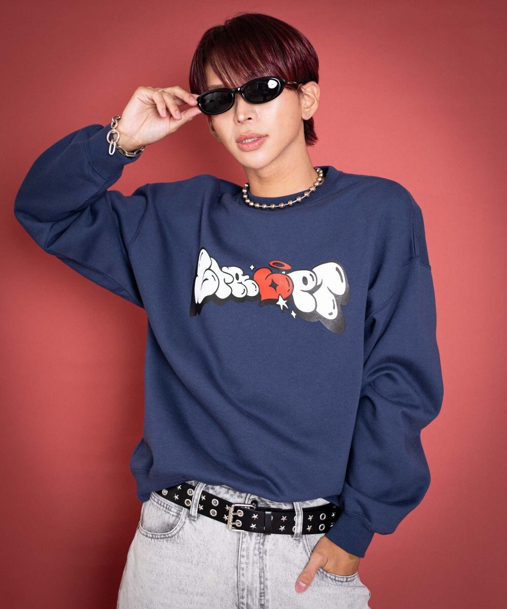 WEGO 【ユニセックス着用ITEM/MLサイズ展開】ハートモチーフプルオーバー 