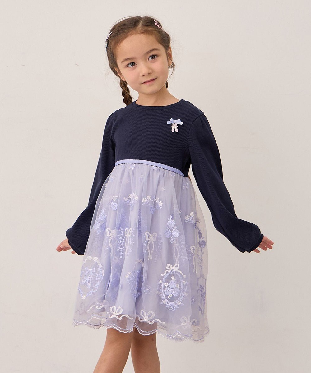 ANY KIDS バレエ刺繍チュールワンピース 